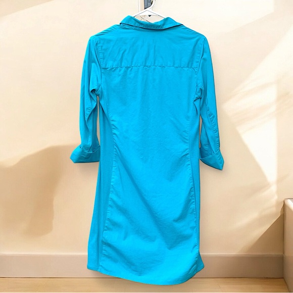 Sharagano Turquoise Shirt Tunic Dress Medium - Picture 4 of 13